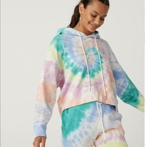 Daydreamer La Eye Shrunken Hoodie Prismatic Tie Dye - size large